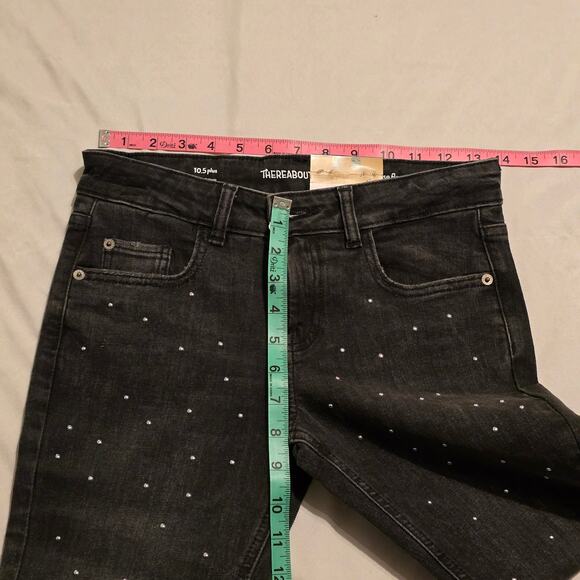 black Mid rise flare studded size 10.5 plus - Picture 8 of 8